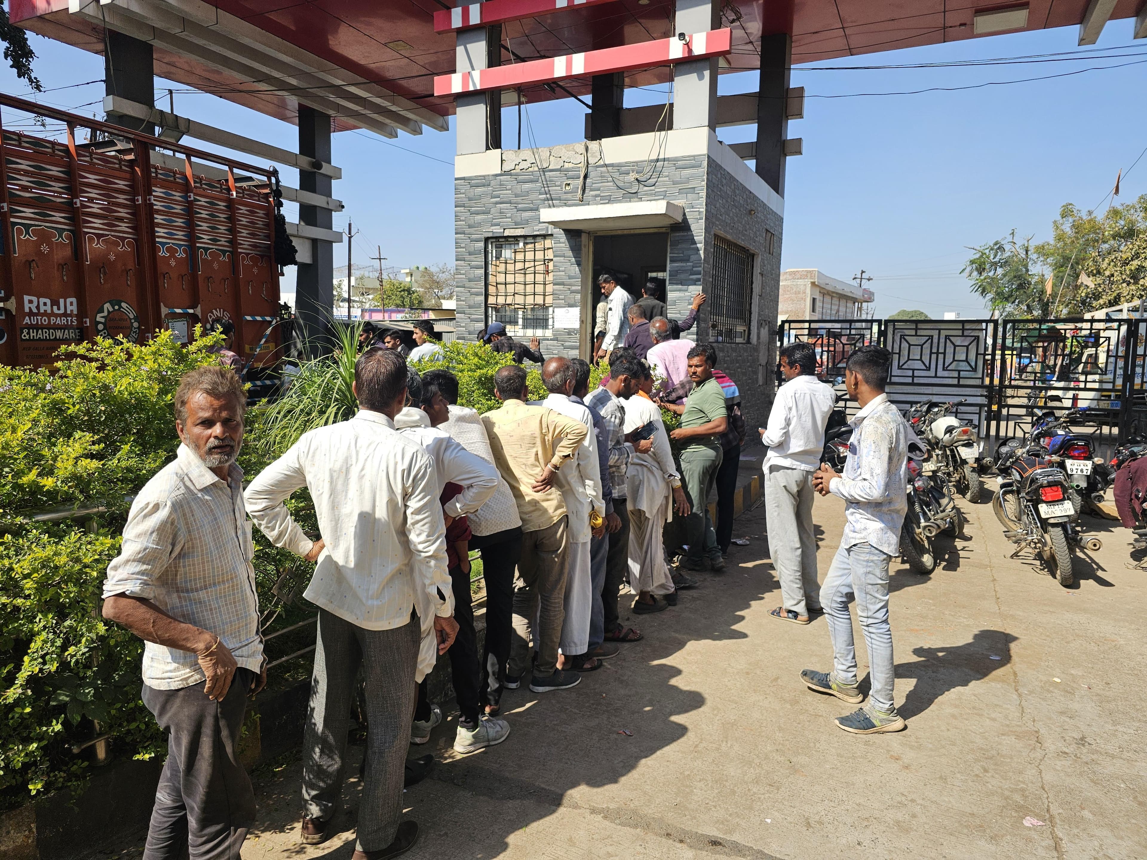 Farmers waiting at cold storage facility